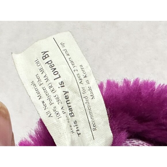 Lyons Group 1993 Barney The Purple Dinosaur Hand Puppet Kids Plush Embroidery - Picture 6 of 7